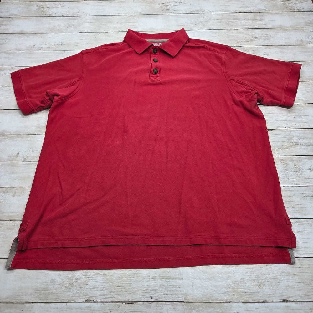 Duluth Trading Co Pique Polo Shirt Mens XL Red Short Sleeve Cotton Workwear